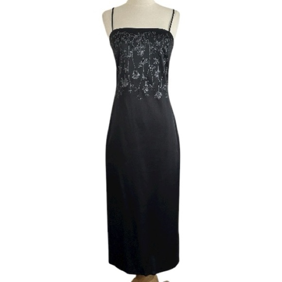 Vintage 90s Y2K Homecoming Dress Black Sparkle Prom Formal Sz XS Whimsygoth - Picture 2 of 11